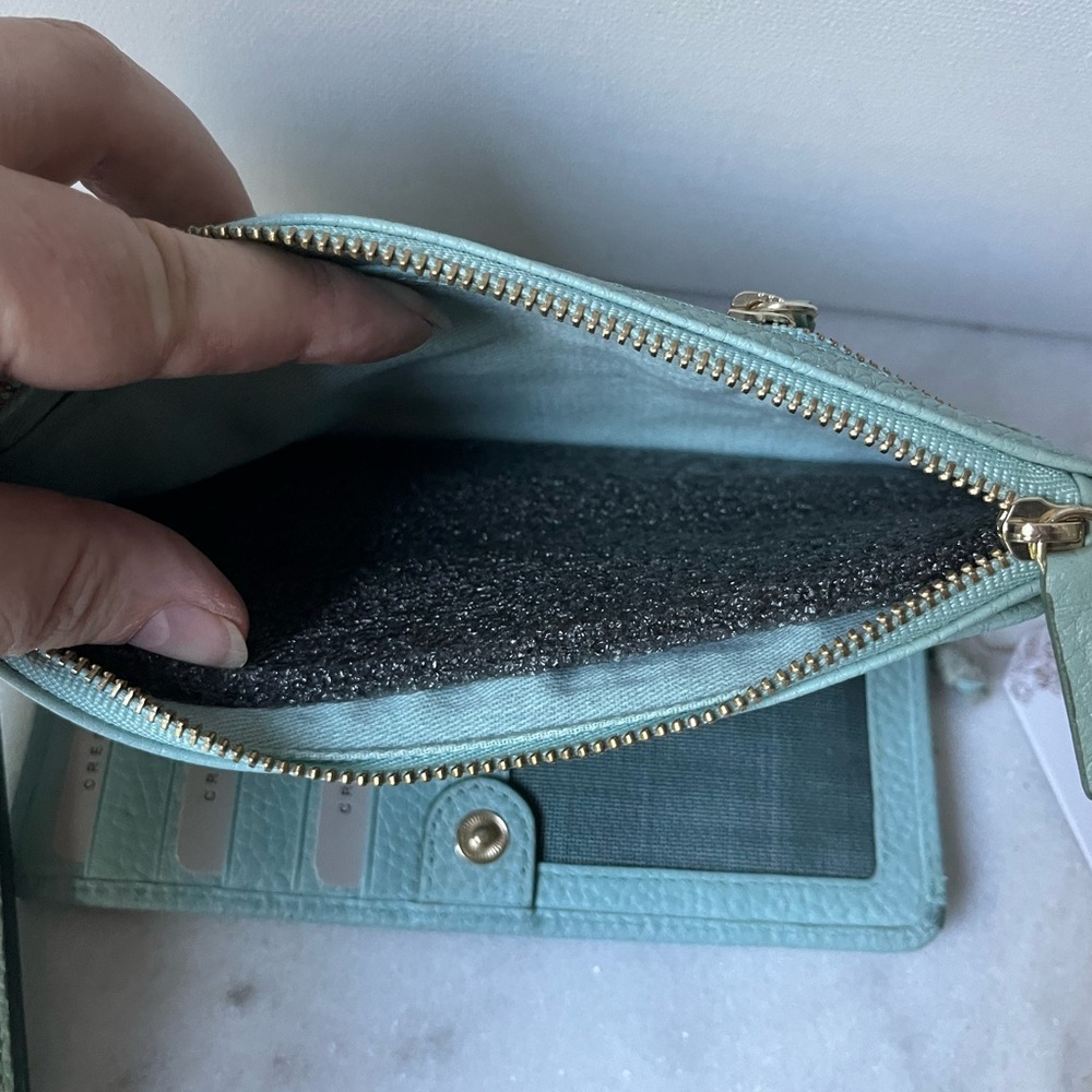 NEW Soft genuine Leather Wallet Wristlet Soft Light Green Made in India.. - Picture 9 of 16